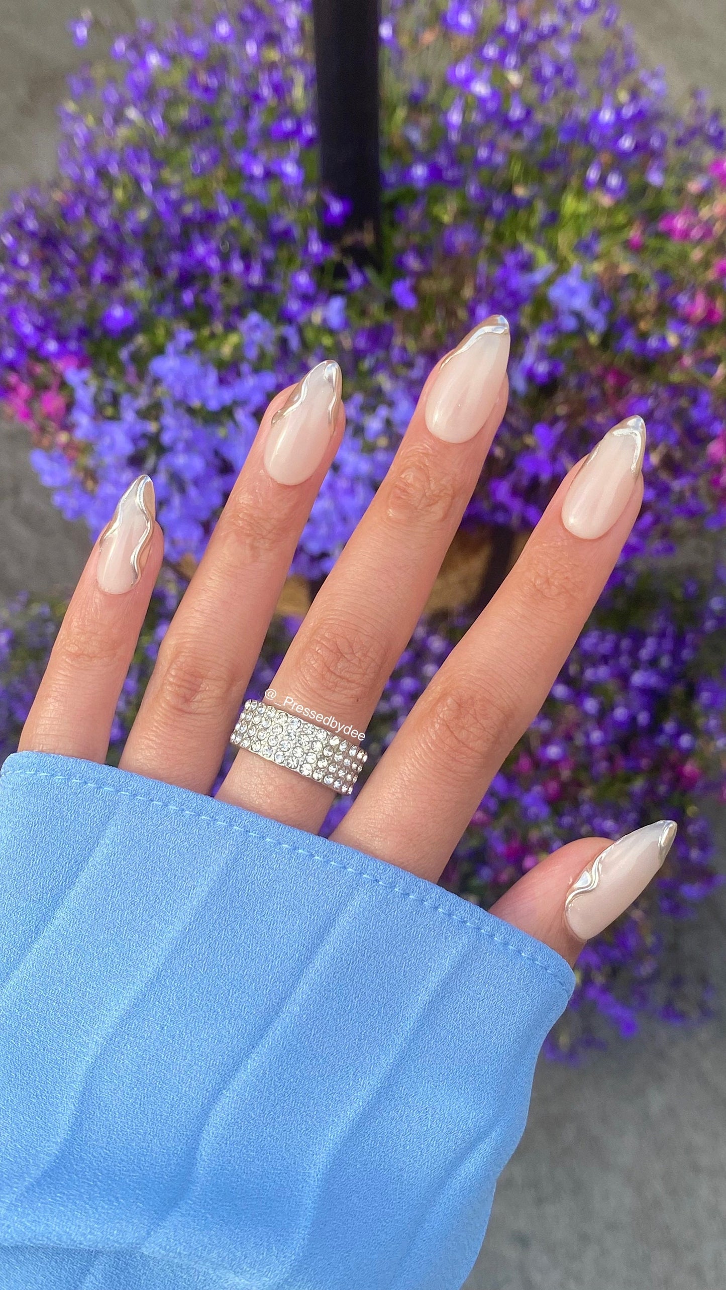 3D Chrome swirls - Luxury Press On Nails