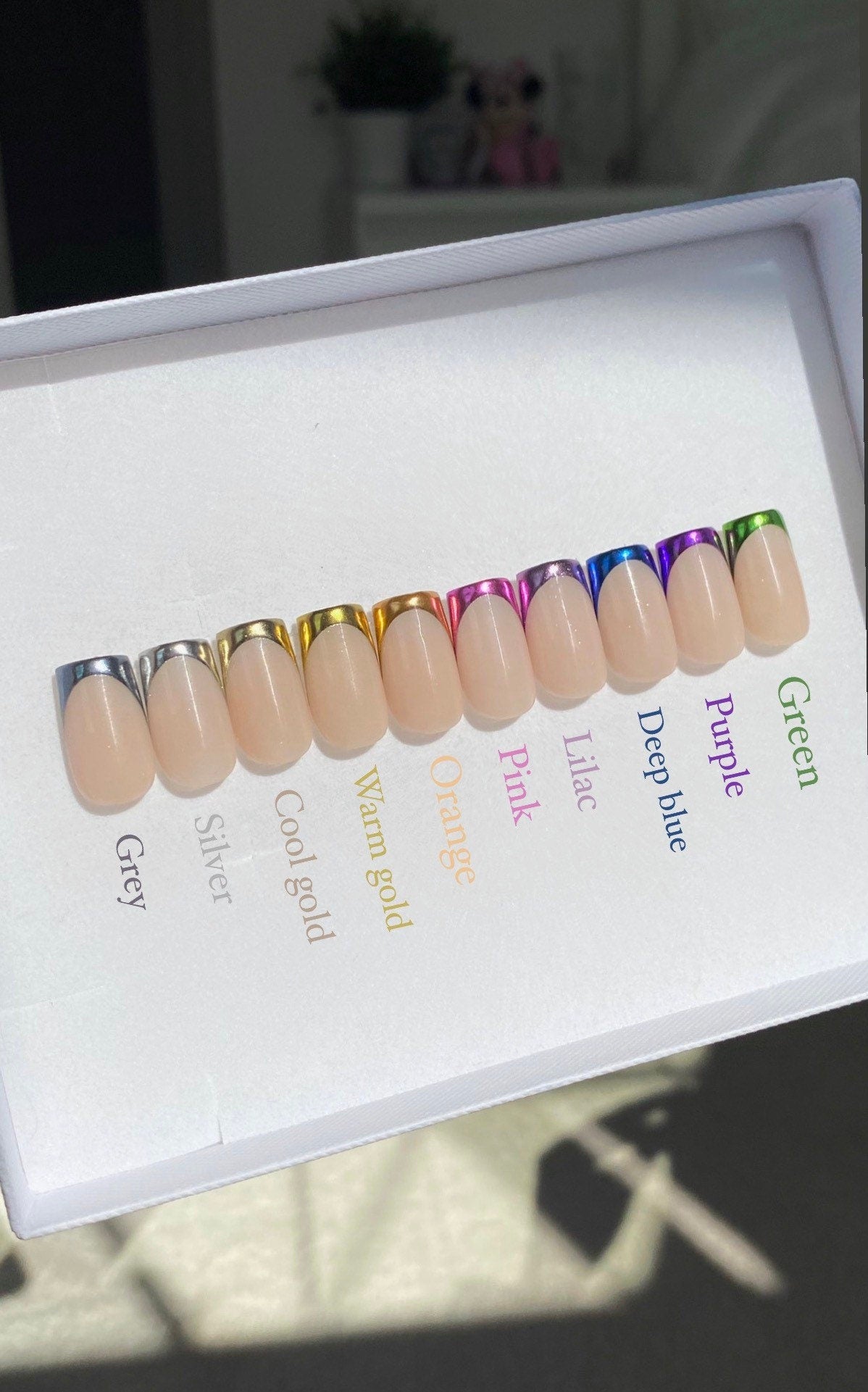 Chrome Tips - Chrome french tip - Press on nails UK