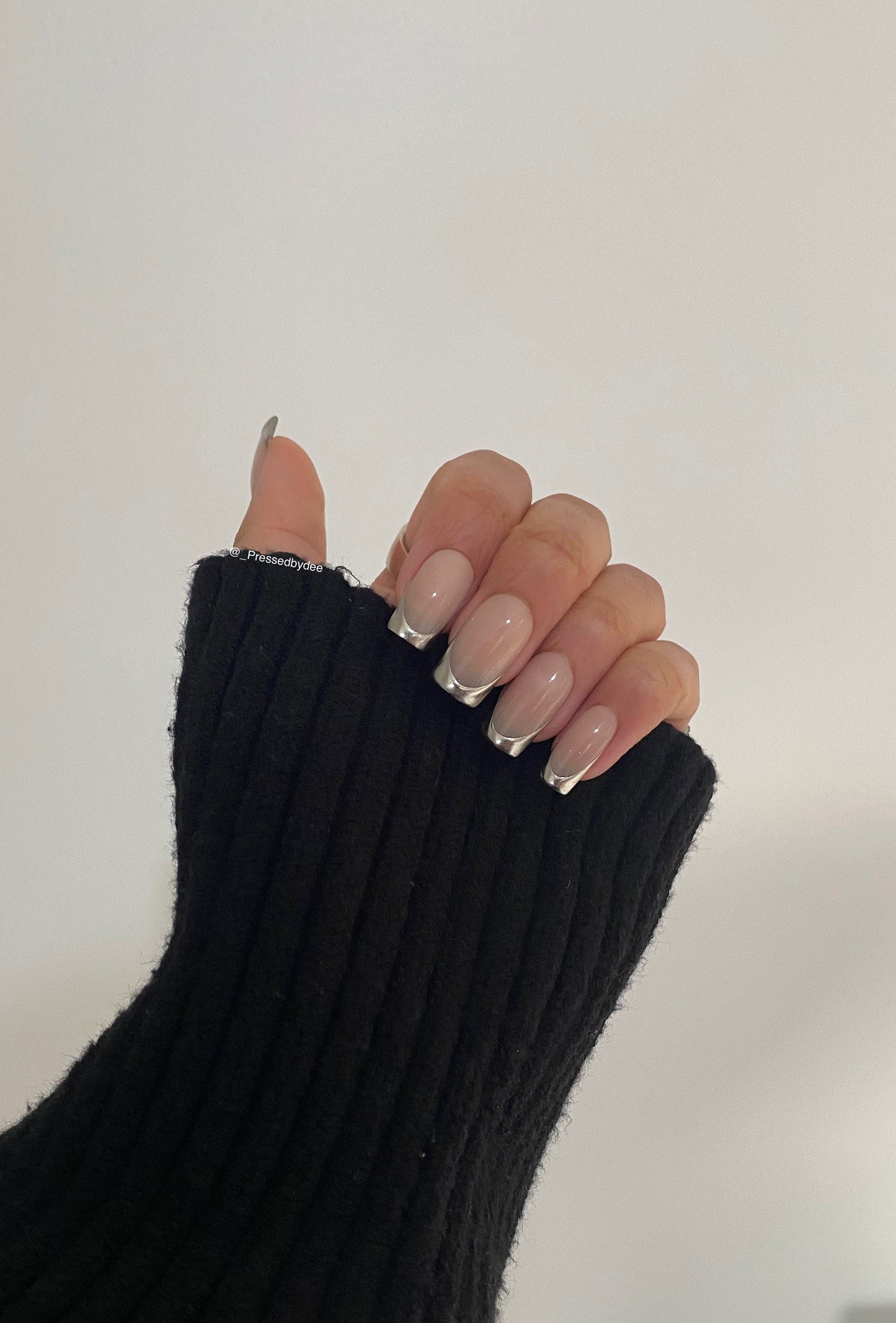 Chrome Tips - Chrome french tip - Press on nails UK