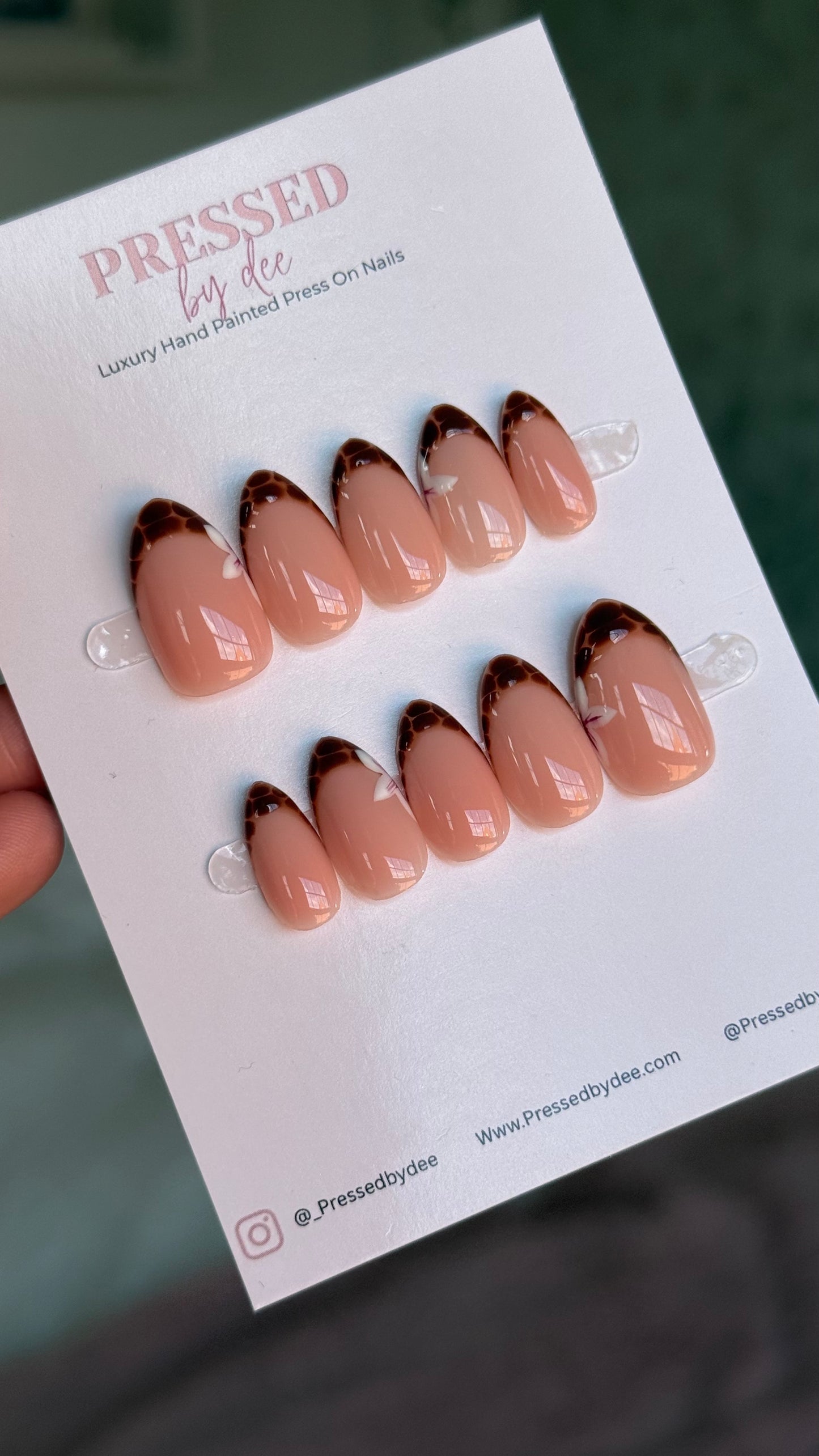 Tortoise Shell with Floral - Fall Autumnal Press on nails UK