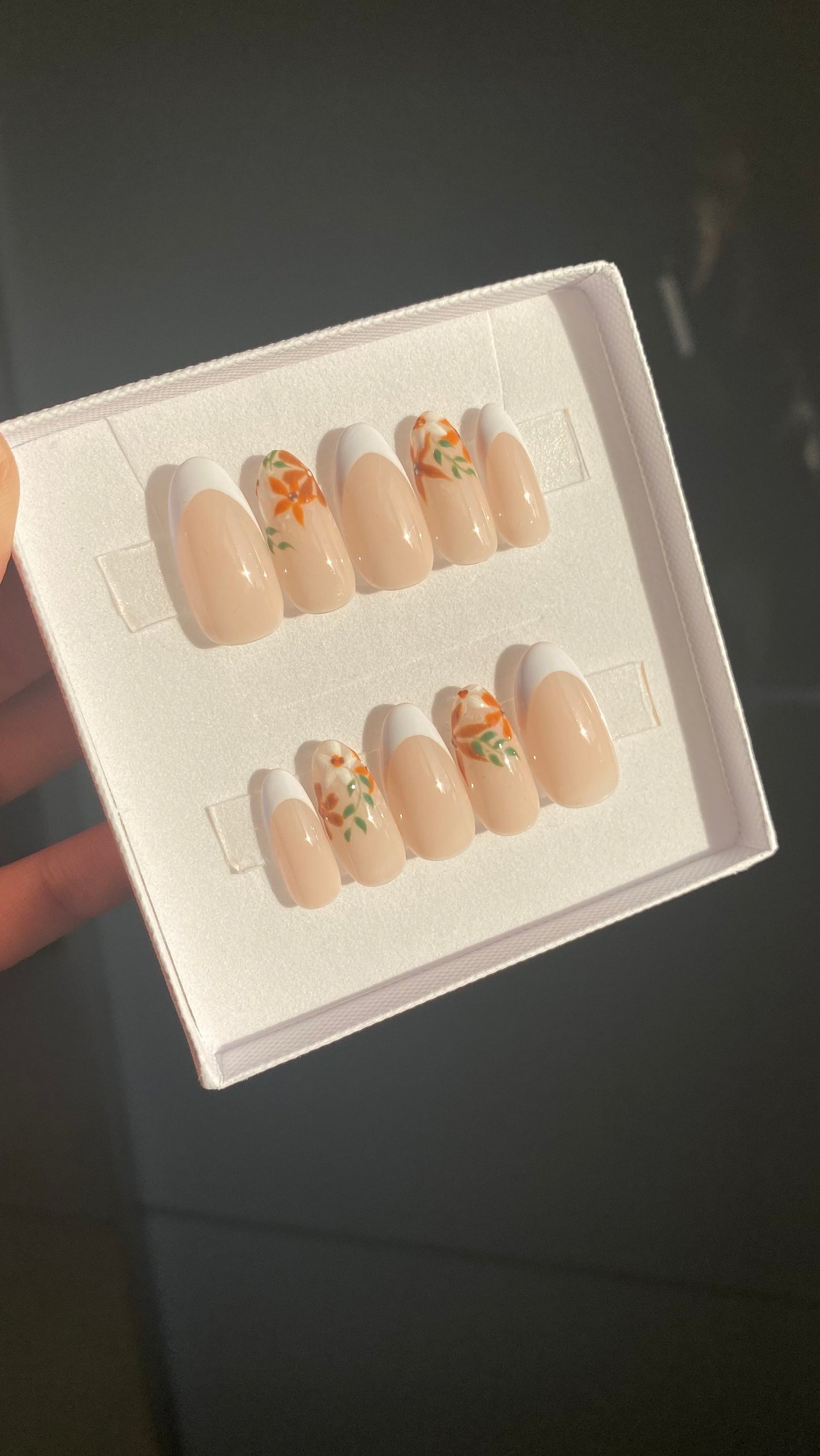 Autumnal French Tips - Luxury Press On Nails