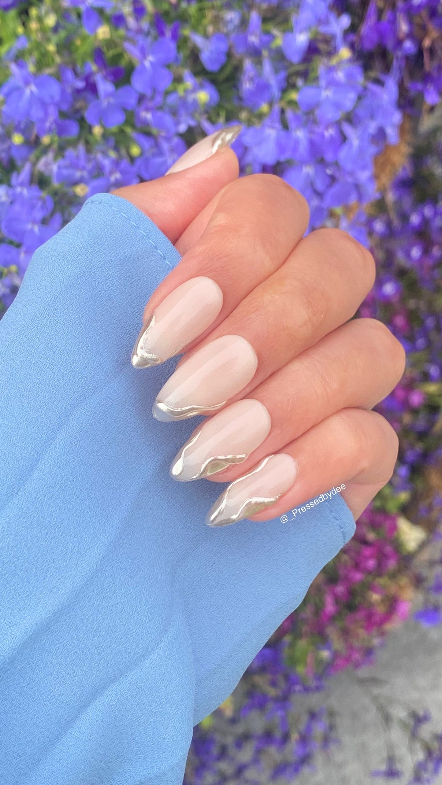 3D Chrome swirls - Luxury Press On Nails
