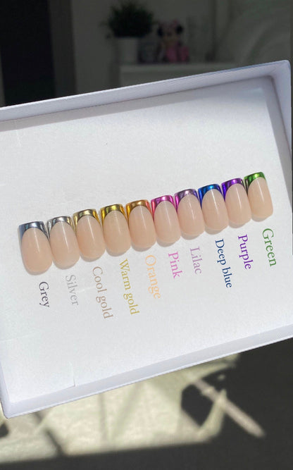 Chrome Tips - Chrome french tip - Press on nails UK