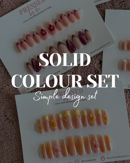 Solid Colour Set - Custom Only | Handpainted Press On Nails