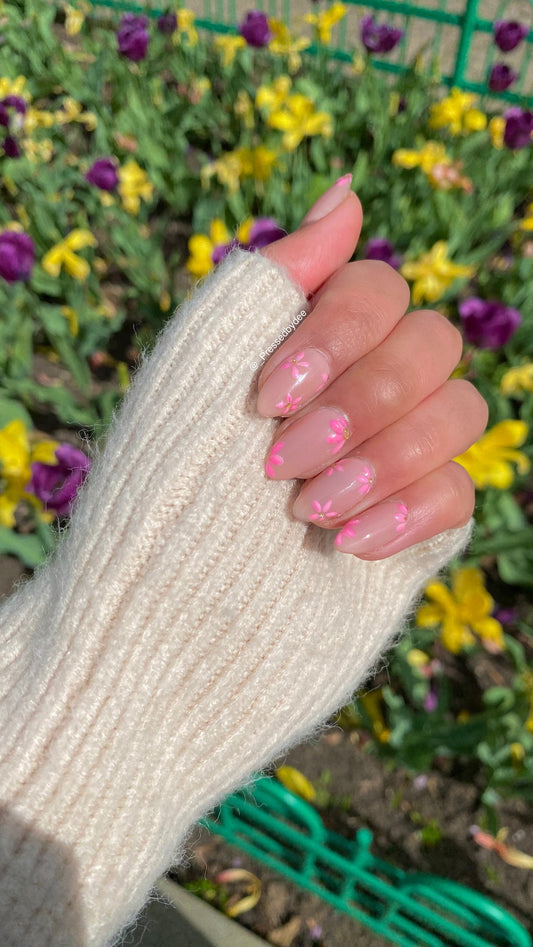Florals & Gold - Luxury Press On Nails